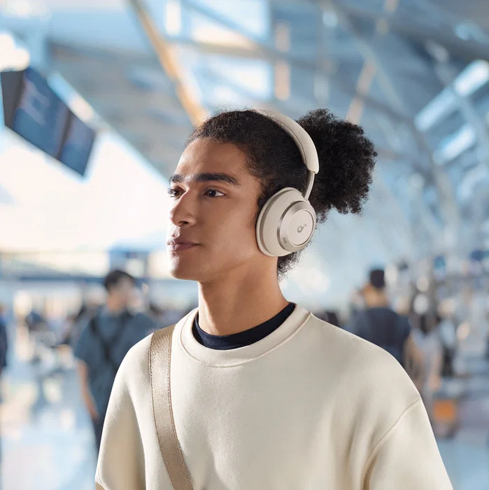 Anker Soundcore Space One Pro Auriculares Diadema Inalámbricos Bluetooth con Cancelación Activa de Ruido (ANC) - Hasta 60h Autonomía - Color Blanco Cream