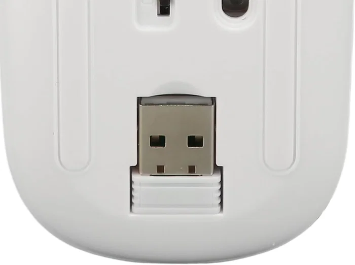 Generico Ratón inalámbrico recargable 2 en 1 Bluetooth + USB 2.4GHz 1600 DPI blanco