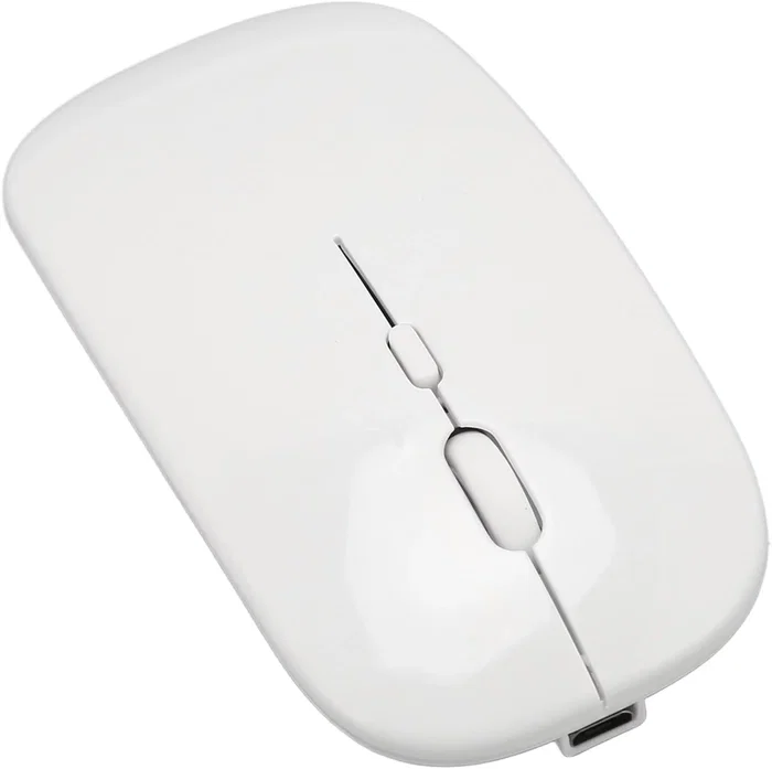 Generico Ratón inalámbrico recargable 2 en 1 Bluetooth + USB 2.4GHz 1600 DPI blanco