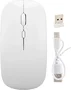 Generico Ratón inalámbrico recargable 2 en 1 Bluetooth + USB 2.4GHz 1600 DPI blanco