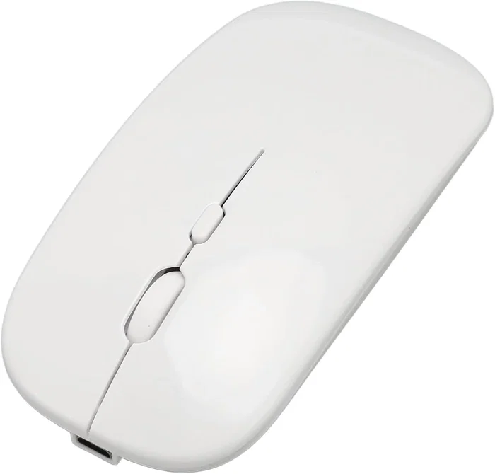 Generico Ratón inalámbrico recargable 2 en 1 Bluetooth + USB 2.4GHz 1600 DPI blanco