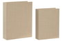 DKD Home Decor Set de 2 Cajas Libro Tapizadas en Lino Beige