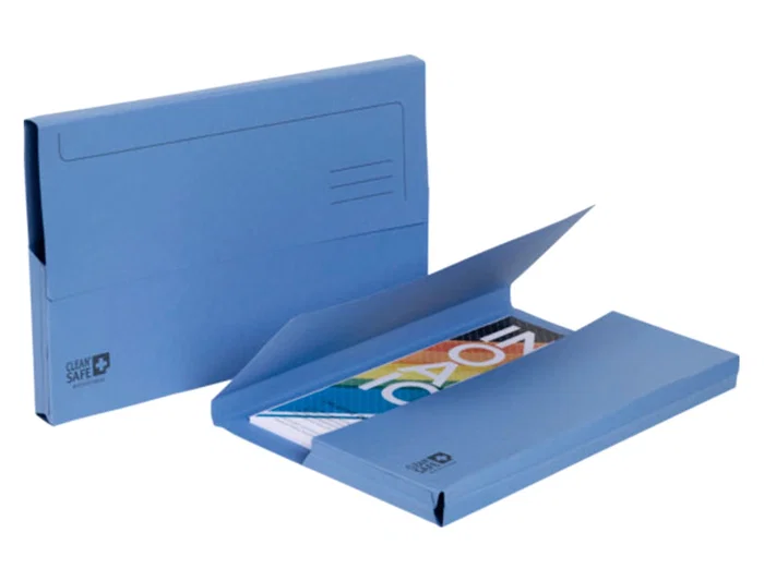 Exacompta Subcarpeta Clean'Safe Pocket Horizontal Antimicrobiana Din A4, 400g, Azul, Paquete de 5 Unidades Exacompta Subcarpeta Clean'Safe Pocket Horizontal Antimicrobiana Din A4, 400g, Azul, Paquete de 5 Unidades