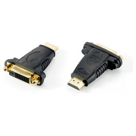 EQUIP Adaptador HDMI a DVI (24+1) 118909 Macho/Hembra Negro Resolución 1920x1080 60Hz Chapado en Oro