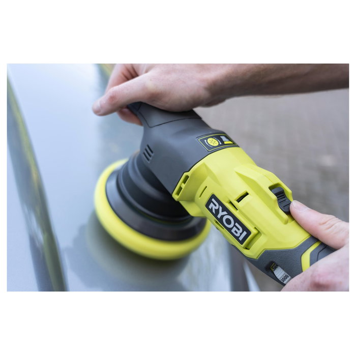 Ryobi R18P-0 Pulidora a Batería para Coche, 7500 RPM, 12.5 cm