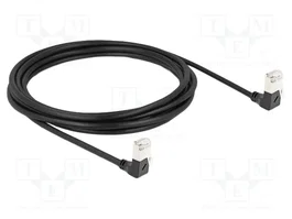 DeLOCK Cable de red Cat.6A S/FTP Slim 90° 3 m Negro