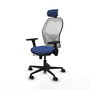 PIQUERAS Y CRESPO Silla de oficina Jorquera con mecanismo Sincro/Traslack, Azul marino y Blanco