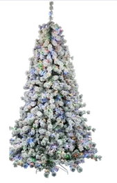 DKD Home Decor Árbol de Navidad Nevado con 350 LED, 130x130x210 cm