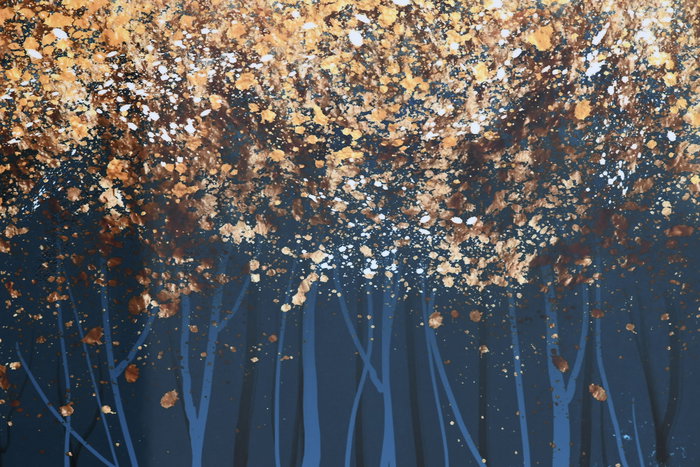 Cuadro Home ESPRIT Árboles Moderno 80 x 3 x 120 cm (2 Unidades)