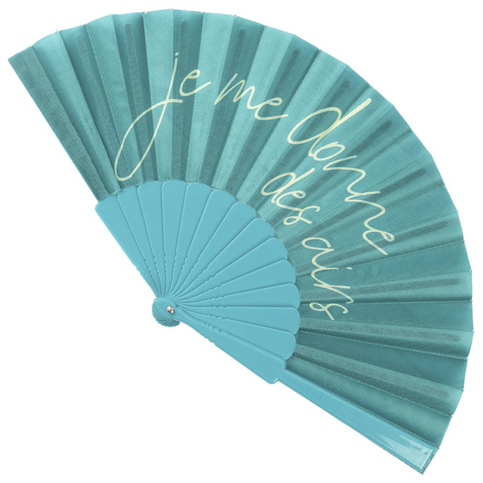 Jet Lag Abanico Pop Blanco, Amarillo, Negro, Verde - Ligero y Compacto para Refrescarte