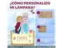 Wondee Lámpara Personalizable de Madera Frozen - Luz LED 60 Lm, Alimentación por Batería