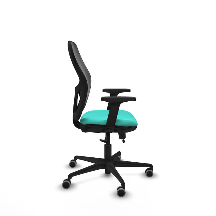 PIQUERAS Y CRESPO Silla de oficina Jorquera con mecanismo Sincro/Traslack, Turquesa y Negro