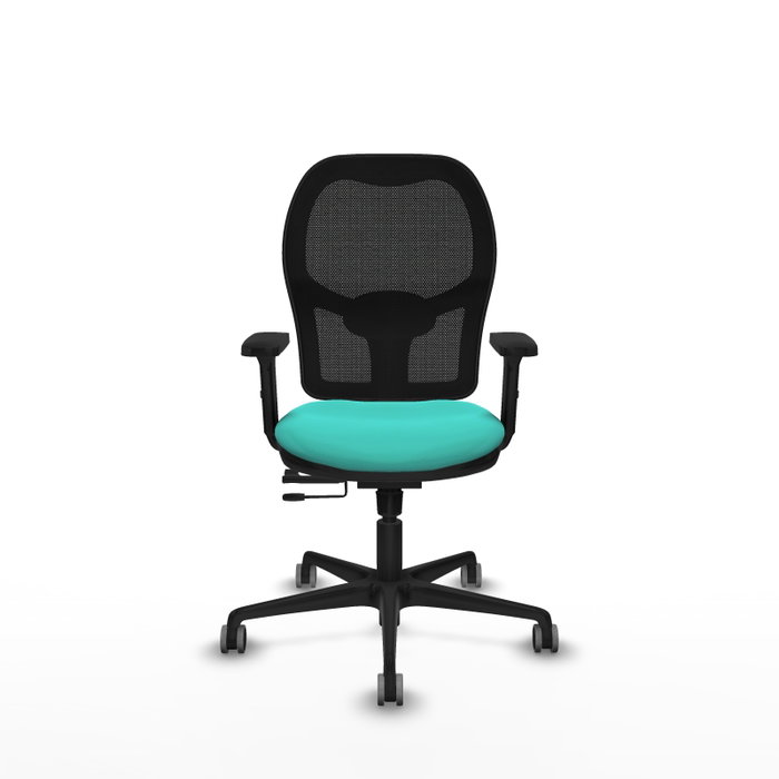 PIQUERAS Y CRESPO Silla de oficina Jorquera con mecanismo Sincro/Traslack, Turquesa y Negro