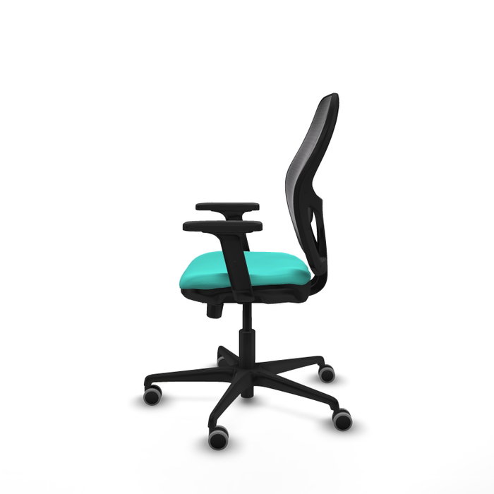 PIQUERAS Y CRESPO Silla de oficina Jorquera con mecanismo Sincro/Traslack, Turquesa y Negro
