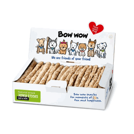 Bowwow Sticks Jerky Ternera y Tripa, 50 Unidades, Sin Cereales, Glucosamina y Condroitina