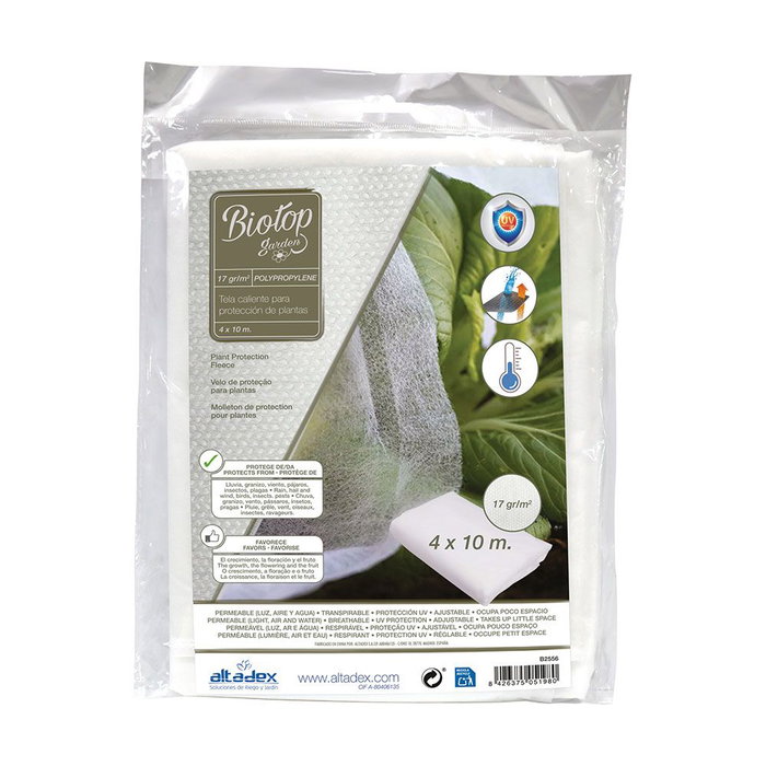 Biotop Tela de Protección Cultivos Paño Artic 4 x 10 m 17 g/m² Tratamiento Anti UV