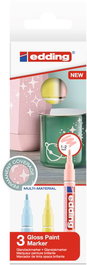 Marcador T.Opaca Perm. Edding 751 Conico Blister De 3 (Azul Pastel, Amarillo Pastel Y Rosa Pastel)