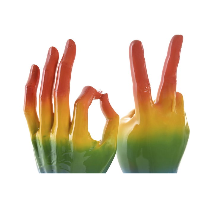 DKD Home Decor Figura de Resina de Mano Multicolor Surtido de 2 Unidades