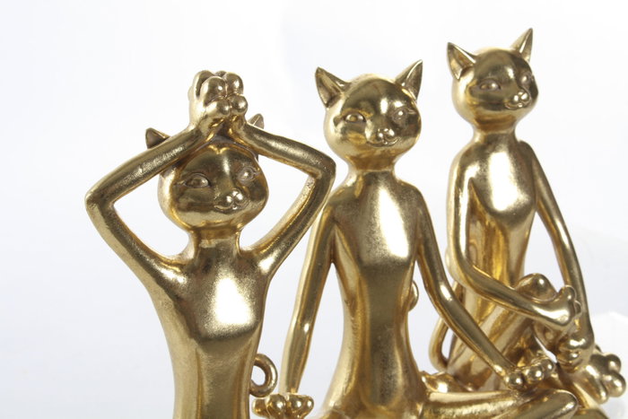 DKD Home Decor Figura de Gato Yoga en Resina Dorado DKD Home Decor Figura de Gato Yoga en Resina Dorado