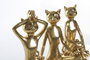 DKD Home Decor Figura de Gato Yoga en Resina Dorado