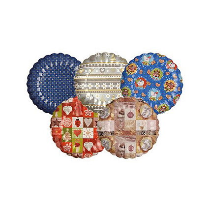 STARPAK Platos Desechables con Decoración Navideña Azul, Plata, Rojo y Dorado, 23,0 cm, 25 unidades STARPAK Platos Desechables con Decoración Navideña Azul, Plata, Rojo y Dorado, 23,0 cm, 25 unidades