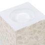 Portavelas Beige Nácar-Mdf Decoración 10,50 X 10,50 X 16 cm (Set de 2)