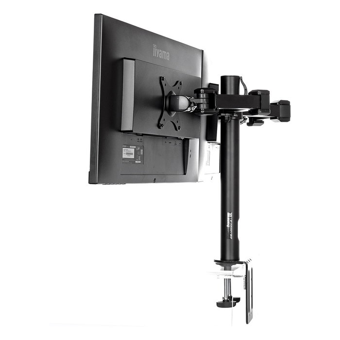 iiyama DS1002C-B1 Soporte de Monitor Dual con Abrazadera para Escritorio, Compatible VESA 75x75/100x100, Ajustable, Hasta 32", Negro