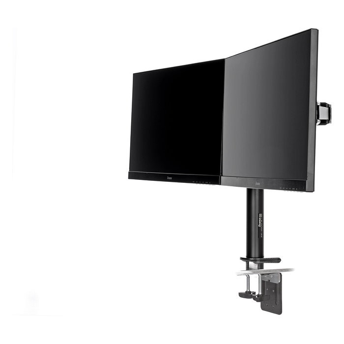 iiyama DS1002C-B1 Soporte de Monitor Dual con Abrazadera para Escritorio, Compatible VESA 75x75/100x100, Ajustable, Hasta 32", Negro