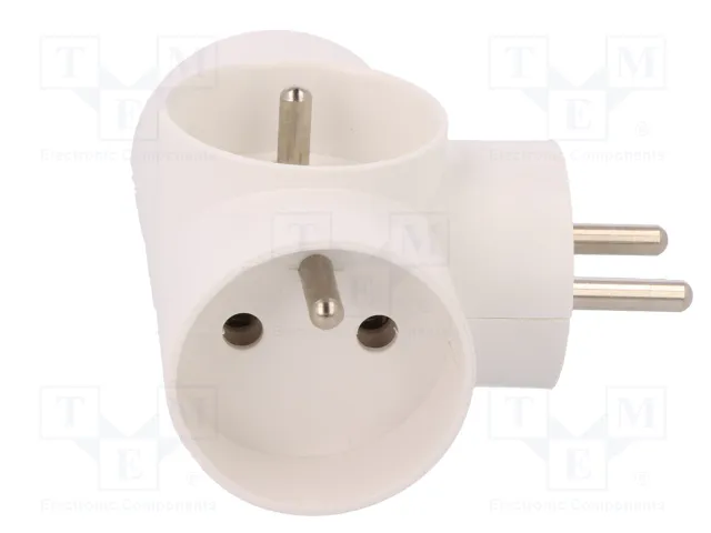 PAWBOL Conector de alimentación AC divisor 2P+PE blanco