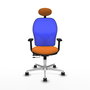PIQUERAS Y CRESPO Silla de oficina Jorquera con mecanismo Sincro/Traslack, Naranja y Azul