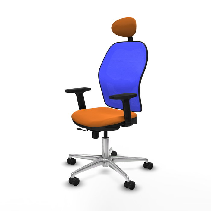 PIQUERAS Y CRESPO Silla de oficina Jorquera con mecanismo Sincro/Traslack, Naranja y Azul PIQUERAS Y CRESPO Silla de oficina Jorquera con mecanismo Sincro/Traslack, Naranja y Azul