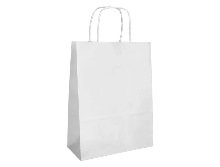 Q-connect Bolsa Papel Celulosa Blanco M con Asa Retorcida 270x370x120 mm (Paquete 25 Unidades)
