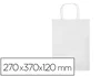 Q-connect Bolsa Papel Celulosa Blanco M con Asa Retorcida 270x370x120 mm (Paquete 25 Unidades)