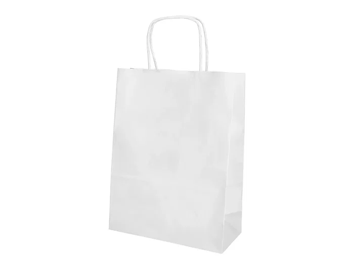 Q-connect Bolsa Papel Celulosa Blanco M con Asa Retorcida 270x370x120 mm (Paquete 25 Unidades)