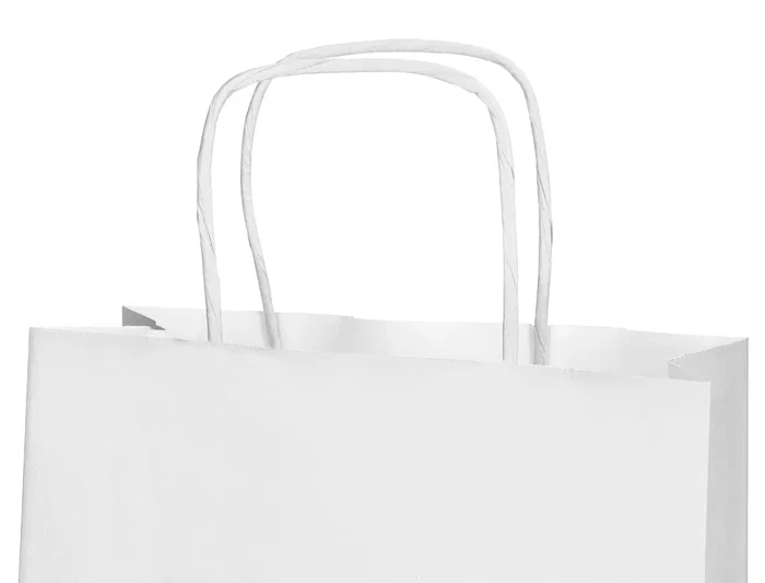 Q-connect Bolsa Papel Celulosa Blanco M con Asa Retorcida 270x370x120 mm (Paquete 25 Unidades)