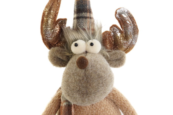 DKD Home Decor Figura Reno Marron Poliester 2 Unidades 12 x 25 x 13 cm