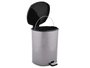 Berilo Papelera de Plástico con Pedal Fibra de Carbono 11L Gris Oscuro 26x33x30 cm (6 Unidades)