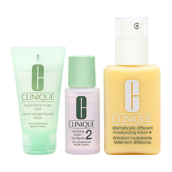Great Skin Start Here 3 Step Set Clinique: Dramatically Different Lotion+, Fragrance Free, Moisturizing, Day & Night, Lotion, For Face, 125 ml + Clinique, Cleansing, Liquid Soap, For Face, 30 ml + Clarifying 2, Cleansing Lotion, For Face, 30 ml Great Skin Start Here 3 Step Set Clinique: Dramatically Different Lotion+, Fragrance Free, Moisturizing, Day & Night, Lotion, For Face, 125 ml + Clinique, Cleansing, Liquid Soap, For Face, 30 ml + Clarifying 2, Cleansing Lotion, For Face, 30 ml