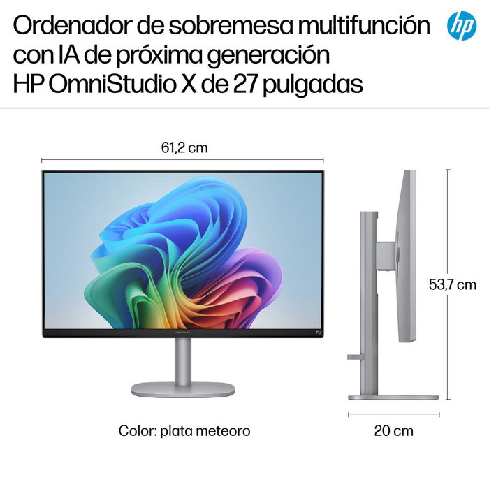 HP Ordenador All In One 27-CS1008NS Pantalla 27" Full HD, Intel Core Ultra 5, 16GB RAM LPDDR5x, 1TB SSD NVMe, Intel Arc Graphics, Webcam IR