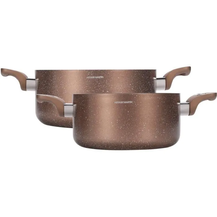 Arthur Martin Juego de Ollas AM9820 20-24 cm con Tapa de Vidrio - Aluminio - Apto para Todas las Fuentes de Calor, Incluida Inducción Arthur Martin Juego de Ollas AM9820 20-24 cm con Tapa de Vidrio - Aluminio - Apto para Todas las Fuentes de Calor, Incluida Inducción