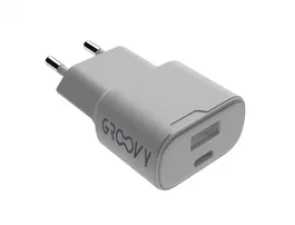 Cargador Groovy De Pared Usb+Usb-C 20W Carga Rapida
