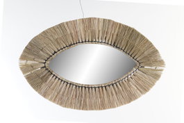 DKD Home Decor Espejo de Yute y Cristal Natural 54x3x34 cm