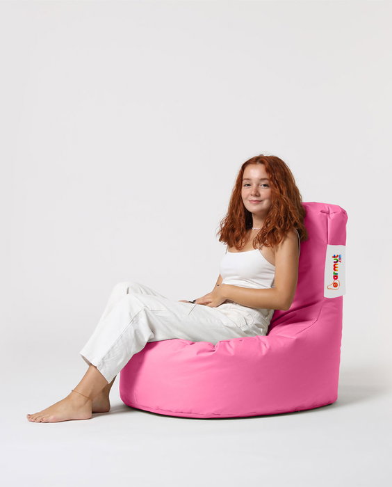 Atelier Del Sofa Puf de Jardín Lina Pink, Confort y Estilo para Exteriores, Resistente al Agua, 70x80x35 cm