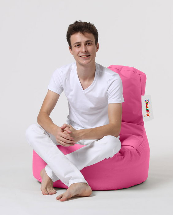 Atelier Del Sofa Puf de Jardín Lina Pink, Confort y Estilo para Exteriores, Resistente al Agua, 70x80x35 cm