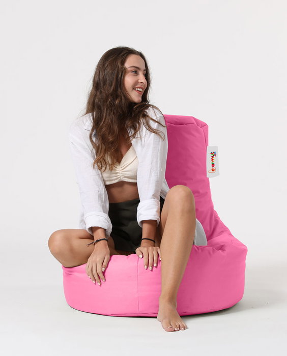 Atelier Del Sofa Puf de Jardín Lina Pink, Confort y Estilo para Exteriores, Resistente al Agua, 70x80x35 cm