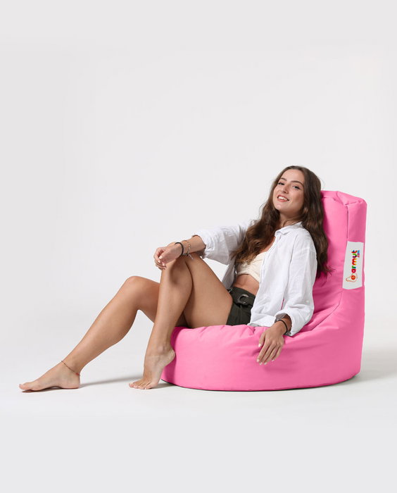 Atelier Del Sofa Puf de Jardín Lina Pink, Confort y Estilo para Exteriores, Resistente al Agua, 70x80x35 cm