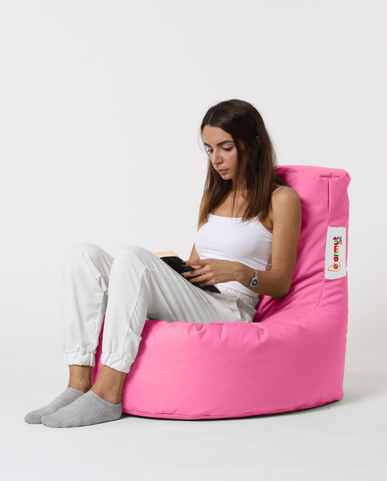 Atelier Del Sofa Puf de Jardín Lina Pink, Confort y Estilo para Exteriores, Resistente al Agua, 70x80x35 cm