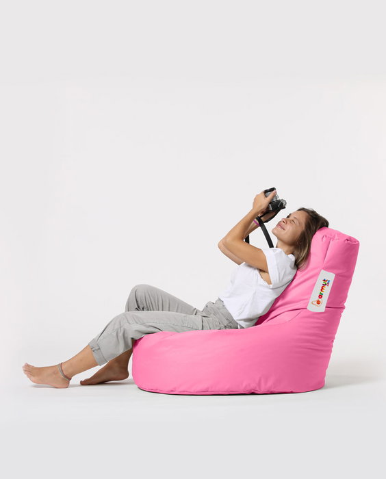 Atelier Del Sofa Puf de Jardín Lina Pink, Confort y Estilo para Exteriores, Resistente al Agua, 70x80x35 cm