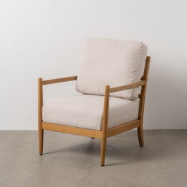 Ixia Sillón Blanco-Natural Madera-MDF