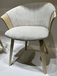 DKD Home Decor Silla Scandi Blanco 60 x 57.5 x 75 cm Madera y Poliester